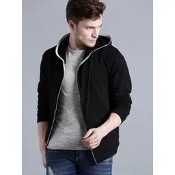 Kook N Keech Men Black Solid Hooded Sweatshirt-picture-14