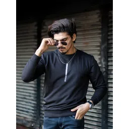 Kook N Keech Men Black Solid Sweatshirt image 2