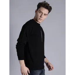 Kook N Keech Men Black Solid Sweatshirt image 3
