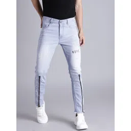 Kook N Keech Men Blue Skinny Fit Mid-Rise Mildly Distressed Stretchable Jeans-picture-16