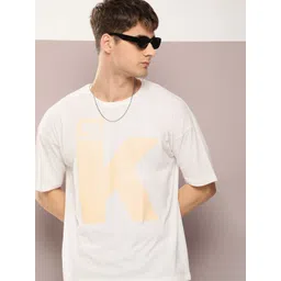Kook N Keech Men Brand Logo Printed Oversized Drop-Shoulder Sleeves Pure Cotton T-shirt-picture-13