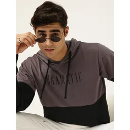 Kook N Keech Men Burgundy Colourblocked Hooded Sweatshirt-picture-16