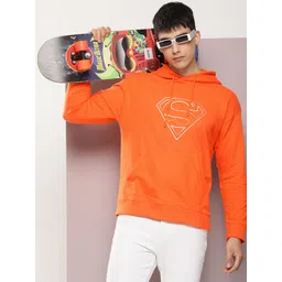Kook N Keech Men Man Of Steel Superman Logo Print Hooded Knitted Sweatshirt-picture-35