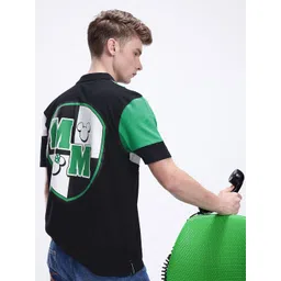 Kook N Keech Men Mickey Mouse Colourblocked Polo Collar Oversized T-shirt-picture-36