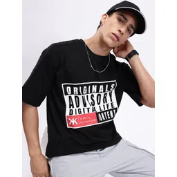 Kook N Keech Men Typography Printed Drop-Shoulder Sleeves Oversize Pure Cotton T-shirt-picture-34