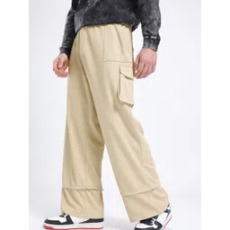 Kook N Keech Men Urban Utility Relaxed Textured Cargo Trousers-picture-23