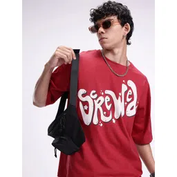 Kook N Keech Oversized Fit Typography Printed Pure Cotton T-shirt-picture-39