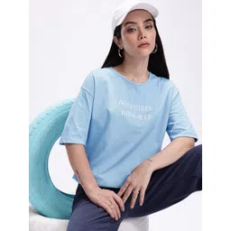 Kook N Keech Typography Printed Drop-Shoulder Sleeves Oversized Pure Cotton T-shirt-picture-21