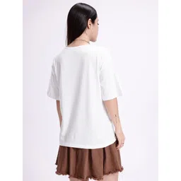 Kook N Keech Women Typography Printed Drop-Shoulder Sleeves Pure Cotton T-shirt image 5