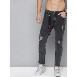 Kook N Keech Marvel Men Black Skinny Fit Mid-Rise Highly Distressed Stretchable Jeans-picture-29