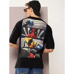 Kook N Keech Marvel Men Deadpool Printed Drop-Shoulder Sleeves Oversized T-shirt-picture-23
