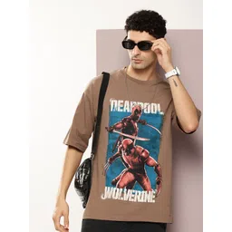 Kook N Keech Marvel Men Deadpool Printed Oversized Drop-Shoulder Sleeves T-shirt-picture-12