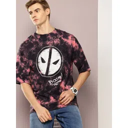 Kook N Keech Marvel Men Deadpool Tie & Dye Printed Drop-Shoulder Sleeves T-shirt-picture-10