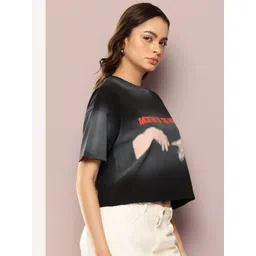 Kook N Keech Marvel Oversized Fit Graphic Printed Cropped Pure Cotton T-shirt image 4