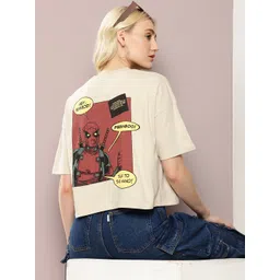 Kook N Keech Marvel Superman Printed Drop-Shoulder Sleeves Crop Boxy T-shirt-picture-38
