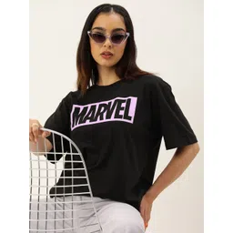 Kook N Keech Marvel Women Printed Pure Cotton Oversized T-shirt-picture-37