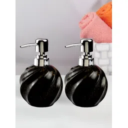 Kookee Black and White 2 Pieces Abstract Ceramic Soap Dispenser 250 ml each-picture-32