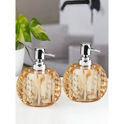 Kookee Brown 2 Pieces Abstract Glossy Contemporary Soap Dispensers-picture-11