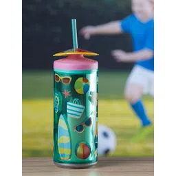 Kookee Green & Pink Stainless Steel Printed Water Bottle 275ml-picture-36