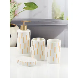 Kookee Multicoloured 4 piece Abstract Ceramic Bath Accessories Set-picture-23