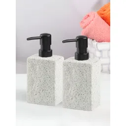 Kookee White 2 piece Abstract Ceramic Soap Dispenser-picture-39