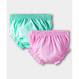 kookie kids india Kookie Kids Single Jersey Knit Solid Bloomers Pack of 2 - Pink & Light Green-picture-23