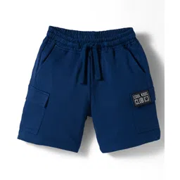 kookie kids india Kookie Kids Terry Knit Above Knee Length Shorts With Badge Detailing - Navy Blue-picture-10
