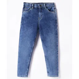 kookie kids india Kookie Kids Woven Full Length Solid Denim Jeans - Light Blue-picture-21