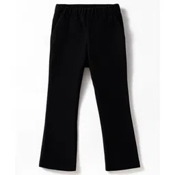 kookie kids india Kookie Kids Woven Full Length Solid Flared Pant With Pockets - Black-picture-23