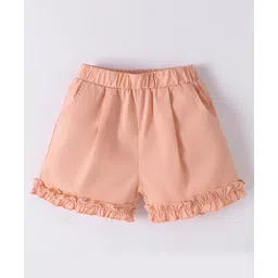 Kookie Kids 100% Cotton Shorts With Frill Design Solid Colour - Pink-picture-19
