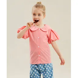 Kookie Kids Balloon Sleeves Solid Top - Pink-picture-12