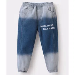 Kookie Kids Full Length Denim Jeans With Text Print - Blue-picture-10