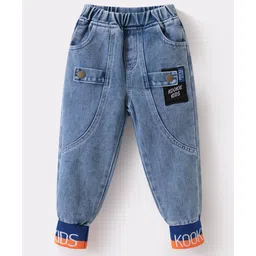 Kookie Kids Full Length Denim Jeans With Text Print - Light Blue-picture-14