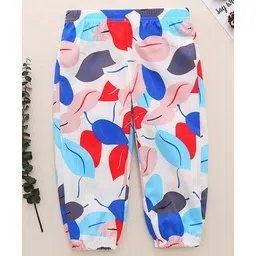 Kookie Kids Full Length Lounge Pant Leaves Print - White-picture-14