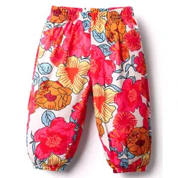 Kookie Kids Full Length Lounge Pants Flower Print - Orange image 1