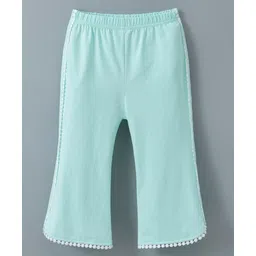 Kookie Kids Full Length Lounge   Pants Lace Detailing Solid Colour  - Teal Blue-picture-35