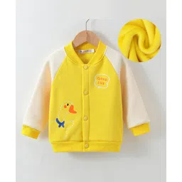 Kookie Kids Full Raglan Sleeves Bomber Jacket with Dino Print - Yellow-picture-38