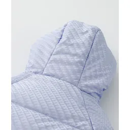 Kookie Kids Full Raglan Sleeves Front Open Padded Hooded Solid Colour Jacket - Sky Blue image 4