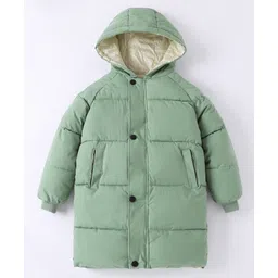 Kookie Kids Full Raglan Sleeves Hooded Padded Jacket - Light Green-picture-19