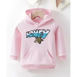 Kookie Kids Full Sleeves Hooded Sweatshirt Sequin Design - Multicolour-picture-37