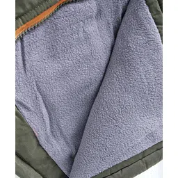 Kookie Kids Full Sleeves Hooded Winter Jacket With Solid Colour - Olive Green image 5