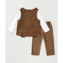 Kookie Kids Full Sleeves Solid Winter Wear Suit Bow Applique - Brown-picture-31