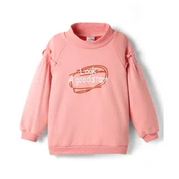 Kookie Kids Full Sleeves Winterwear Sweatshirt Text Print - Pink-picture-33