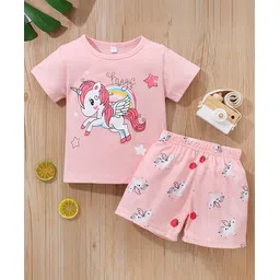 Kookie Kids Half Sleeves Nightwear - Pink-picture-13