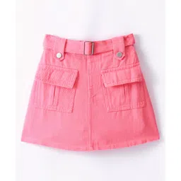 Kookie Kids Knee Length Skirt with Pockets - Peach-picture-28