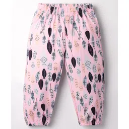 Kookie Kids Kookie Kids Full Length Lounge Pant Leaf Print - Pink-picture-19