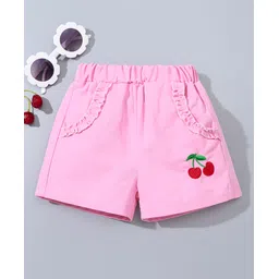 Kookie Kids Mid Thigh Shorts Cherry Embroidered - Pink-picture-21