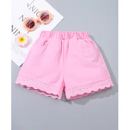 Kookie Kids Mid Thigh Solid Shorts - Pink-picture-10