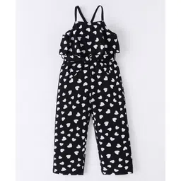 Kookie Kids Singlet Sleeves Jumpsuit With Heart Print - Black-picture-10