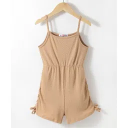 Kookie Kids Singlet Sleeves Solid Color Jumpsuit - Brown-picture-13